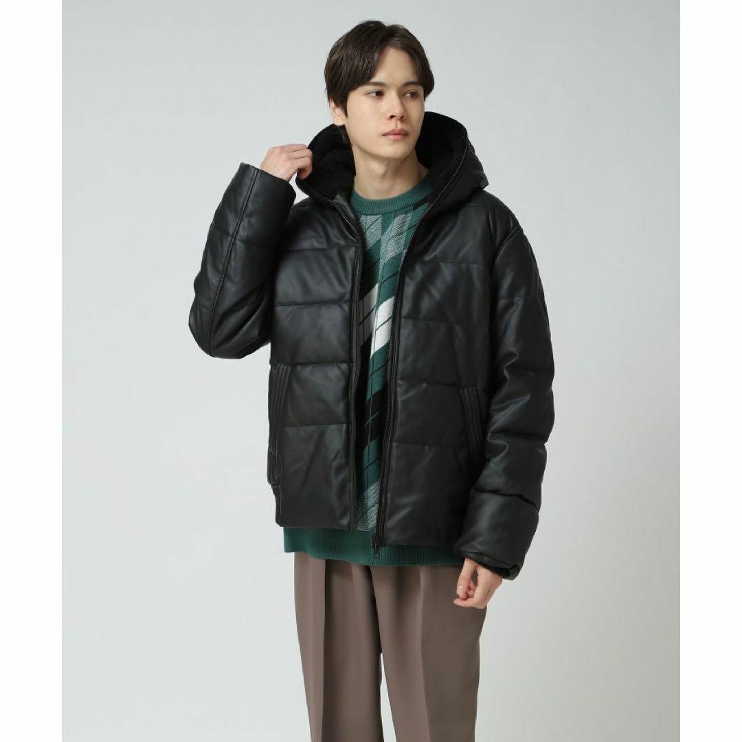 tk.TAKEO KIKUCHI タケオキクチ シンセティックレザー中綿フードブルゾン ダウンジャケット拍卖