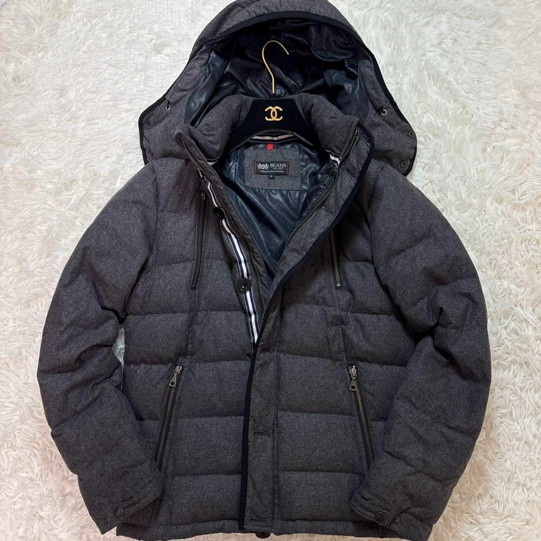 【美品】 BEAMS HEART ビームスハート スクエアキルト ダウンジャケット拍卖