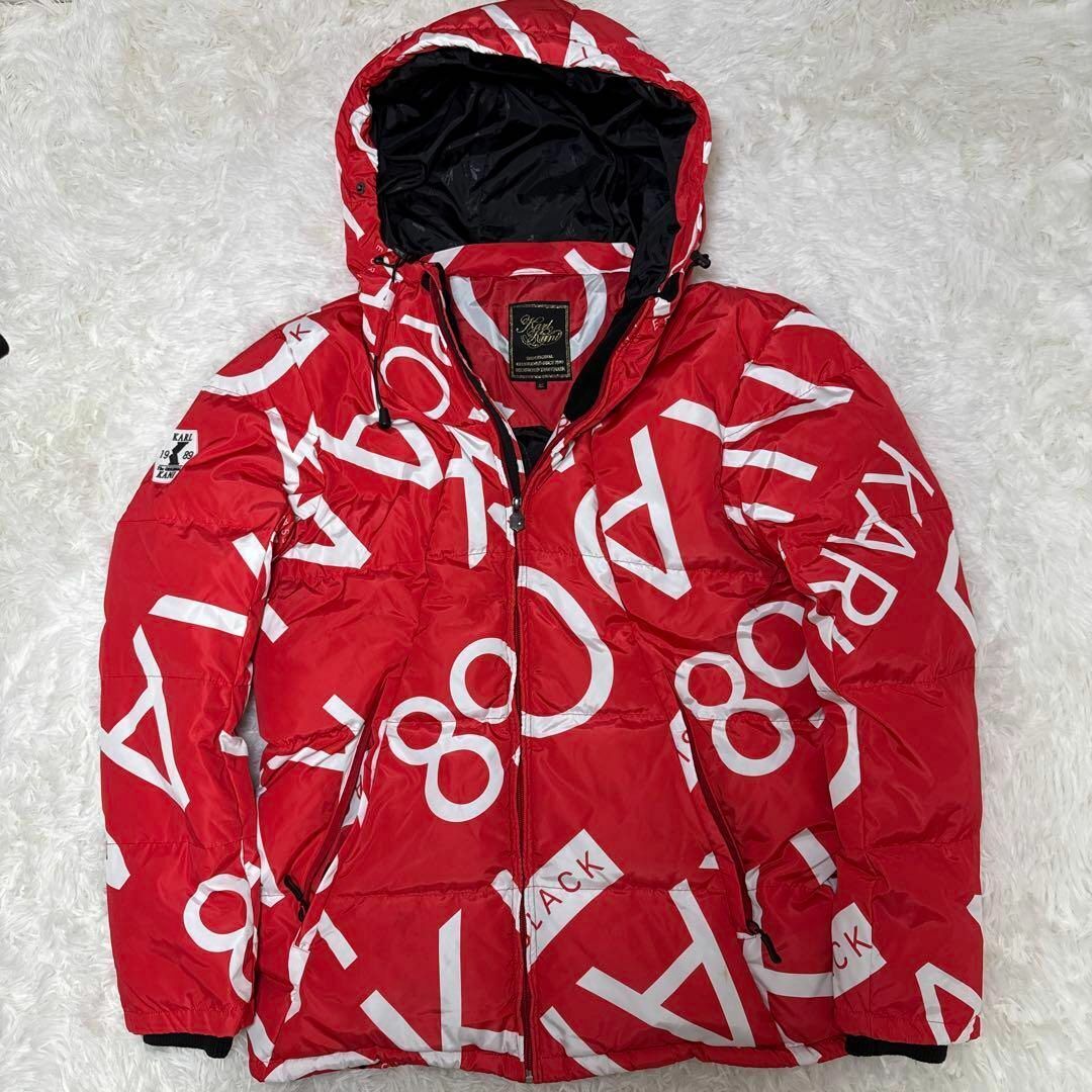 希少 カールカナイ ダウンジャケット プリントロゴ 総柄 撥水加工 XLサイズ 美品拍卖