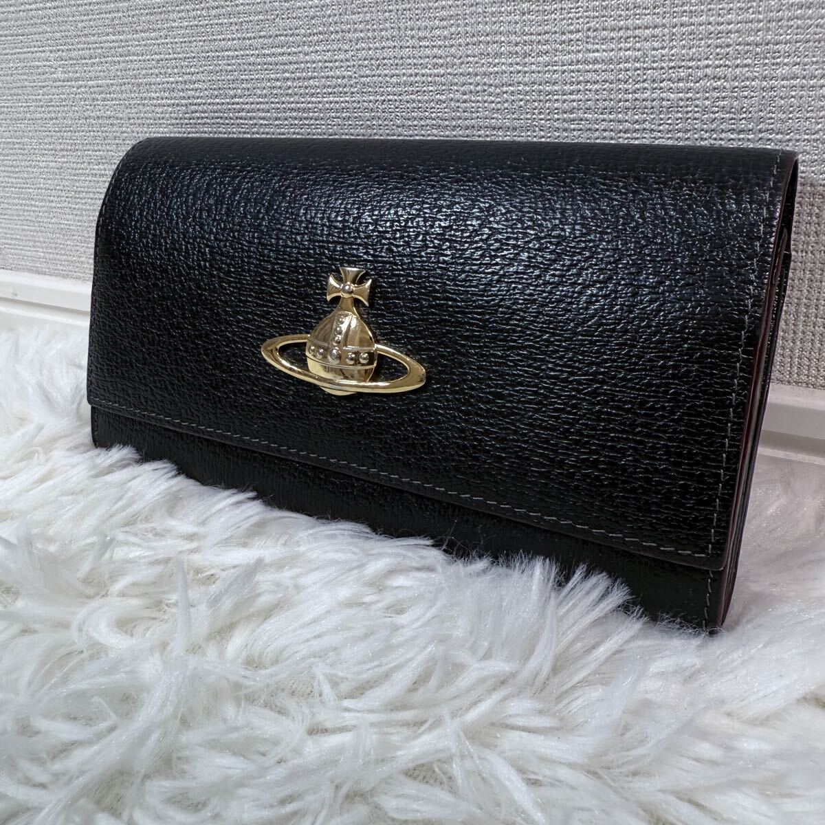 極美品 Vivienne Westwood ヴィヴィアンウエストウッド 長財布 がま口 金オーブ ブラウン 拍卖