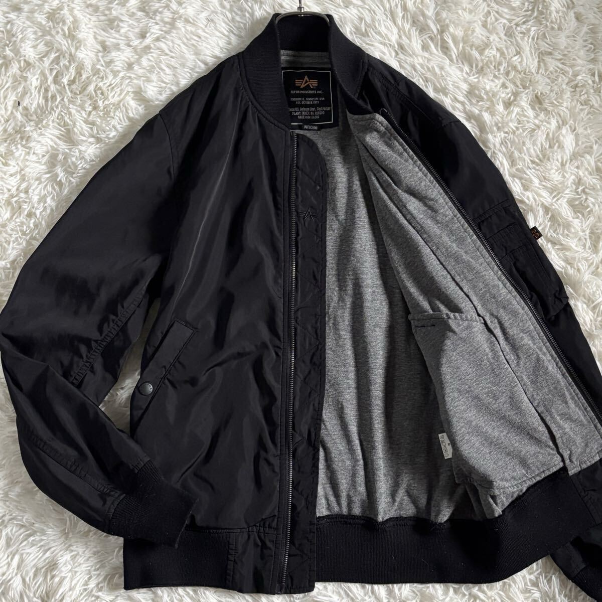 ALPHA INDUSTRIES アルファインダストリーズ L-2 メンズ サイズM ブラック アウター 上着 中綿無しMA-1 ブルゾン ジャンパー 黒拍卖