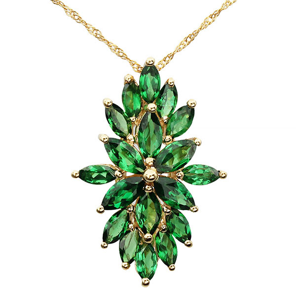 K18YG グリーンガーネット ネックレス 44cm イエローゴールド750 GG1.60ct 3.2g 宝石 ジュエリー 女性 レディース 誕生日 プレゼント拍卖