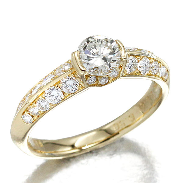 K18YG ダイヤモンド リング 11.5号 D0.510ct/0.50ct 指輪 宝石 ジュエリー アクセサリー レディース 女性 誕生日 バースデー プレゼント拍卖