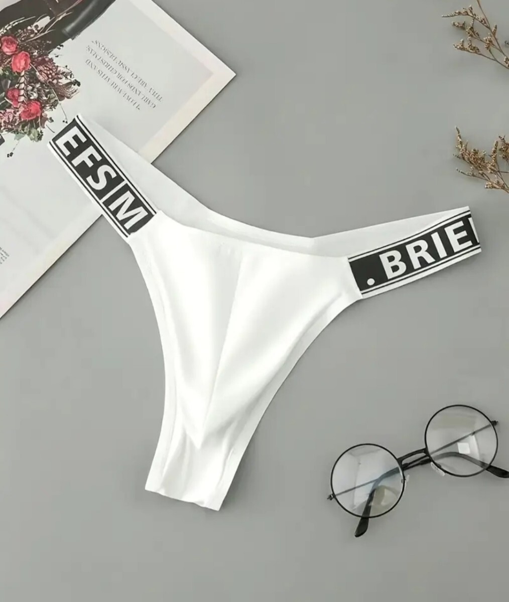 メンズセクシー パンツ 超セクシー ホワイト ロゴショーツ Tバック ハイカット 肌ざわりよし XLサイズ お勧め品拍卖