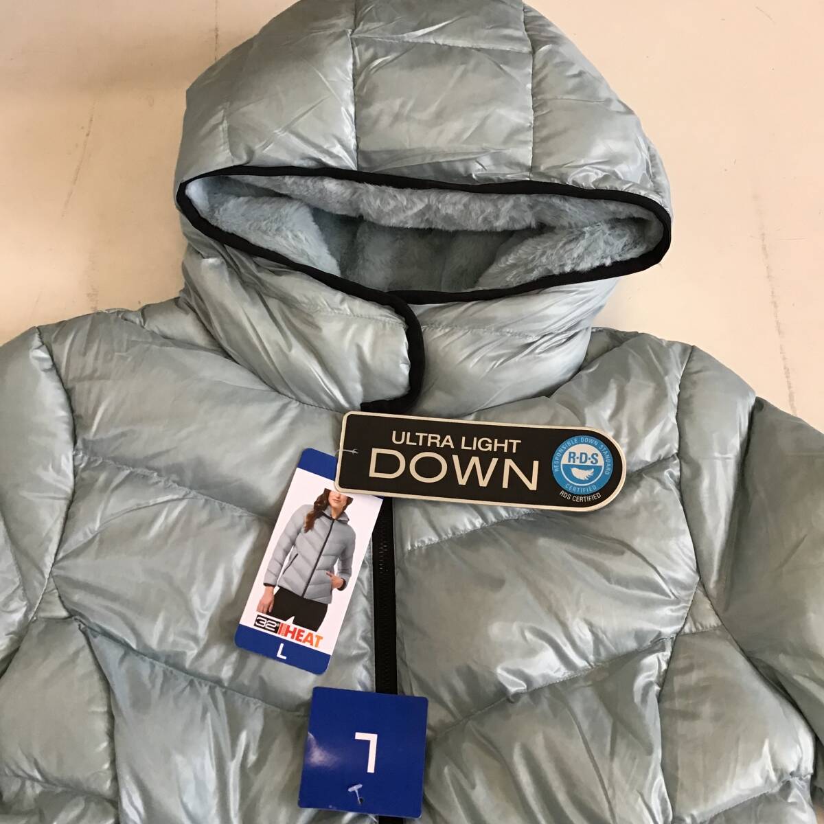 《 H 563 》★新品未使用★32D DOWN ジャケット ダウン レディース コストコ仕入れ 定価5778円 お買い得 アウター Lサイズ STERLING BLUE拍卖