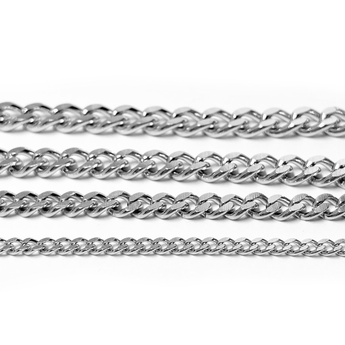 1本 約2.2mm幅約45cm  喜平2面カットチェーン ステンレスネックレス拍卖