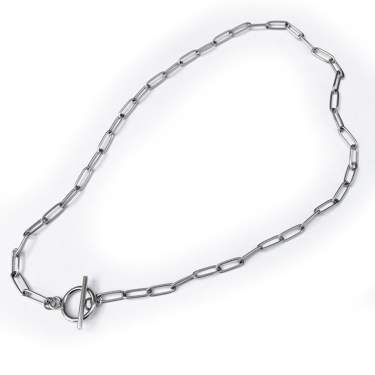 ステンレス製 マンテルネックレスチョーカー 幅約4.2mm 約38.5cm拍卖