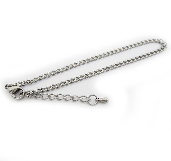 ステンレスチェーンブレスレット 喜平幅3mm SB33 全長約20cm(17+3cmアジャスター)拍卖