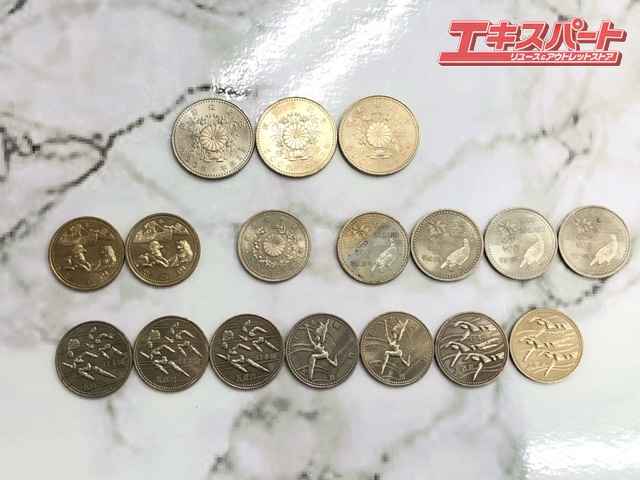 記念硬貨 500円17枚セット 御即位 南極地域観測50年 御即位10年 長野オリンピック アジア競技大会 平成2年19年11年10年6年 平塚店拍卖