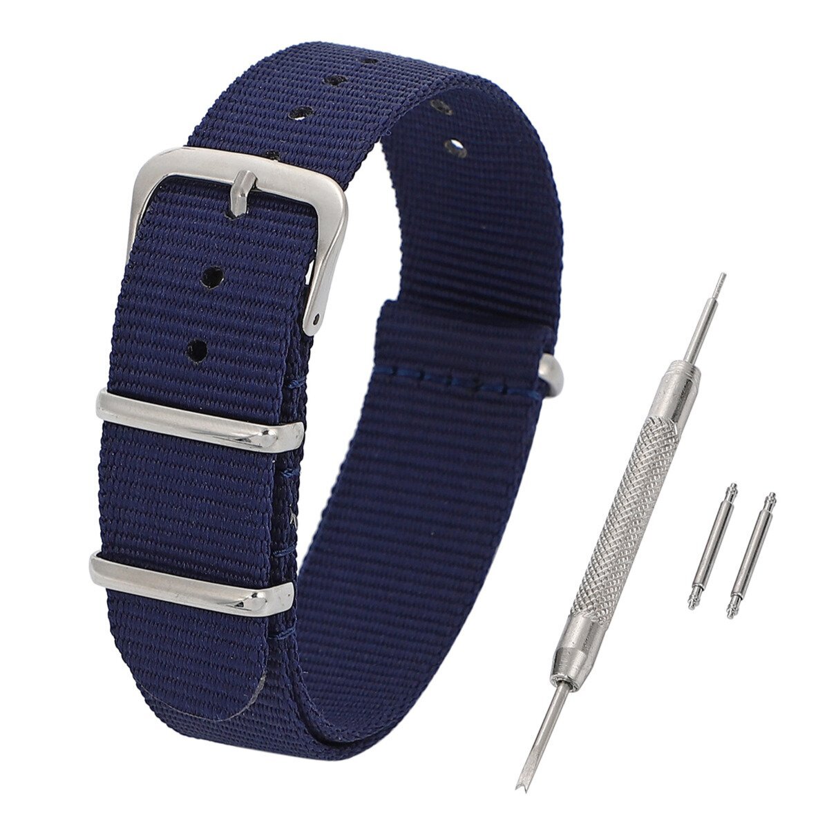 時計ベルト ナイロン NATO ネイビー 16mm 交換 バネ棒外し&バネ棒2本付拍卖