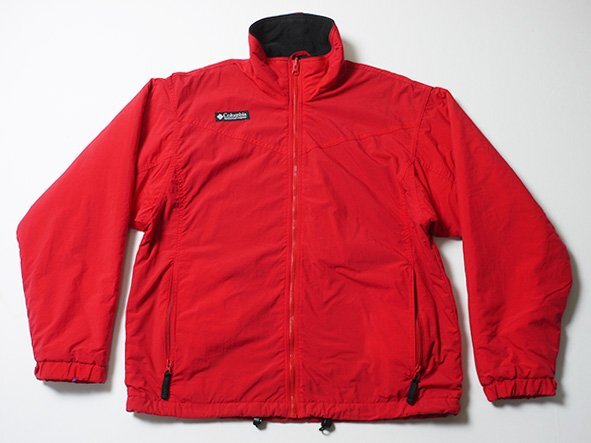 オールド◆ Columbia コロンビア ナイロンフリースジャケット 正規品 SM7460 アウトドア 裏フリース ナイロンジャケット 赤拍卖