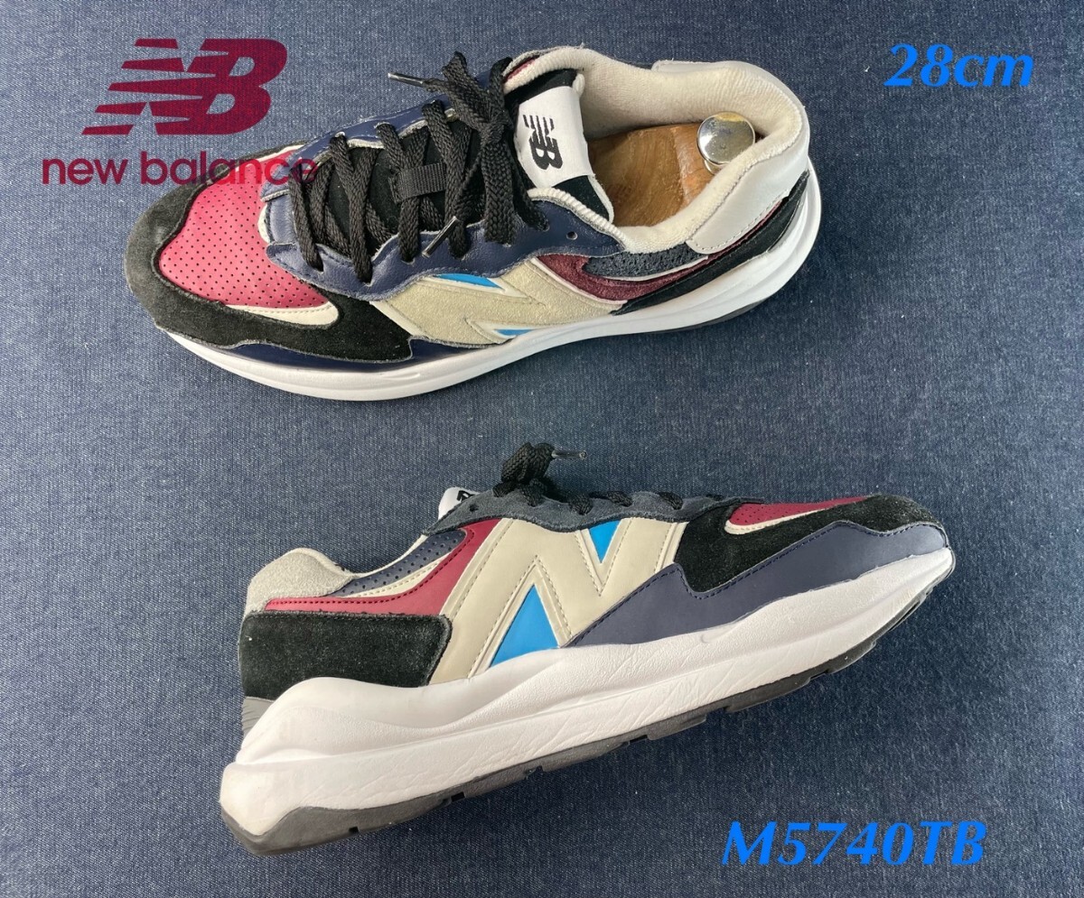 名機降臨!定15400円!最上位コンビカウレザー!チャンキーモデル!ニューバランス【M5740TB 】レザースニーカー!紺×灰×黒 28cm/US10拍卖