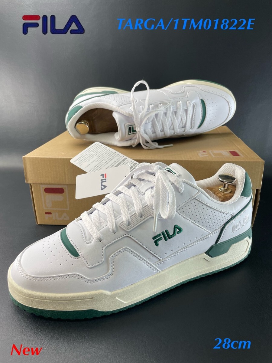 名機降臨!定10780円/未使用品!復刻クラッシックモデル!フィラ【タルガ/1TM01822E】レザースニーカー!ホワイト×グリーン 28cm/US10拍卖