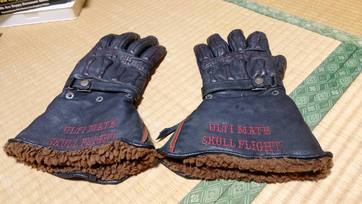 スカルフライト、防水防寒レザー、ガントレット、バイカーズ、バイカー、ハーレー、真冬仕様、アウトロー、極寒仕様売り切りオークション拍卖