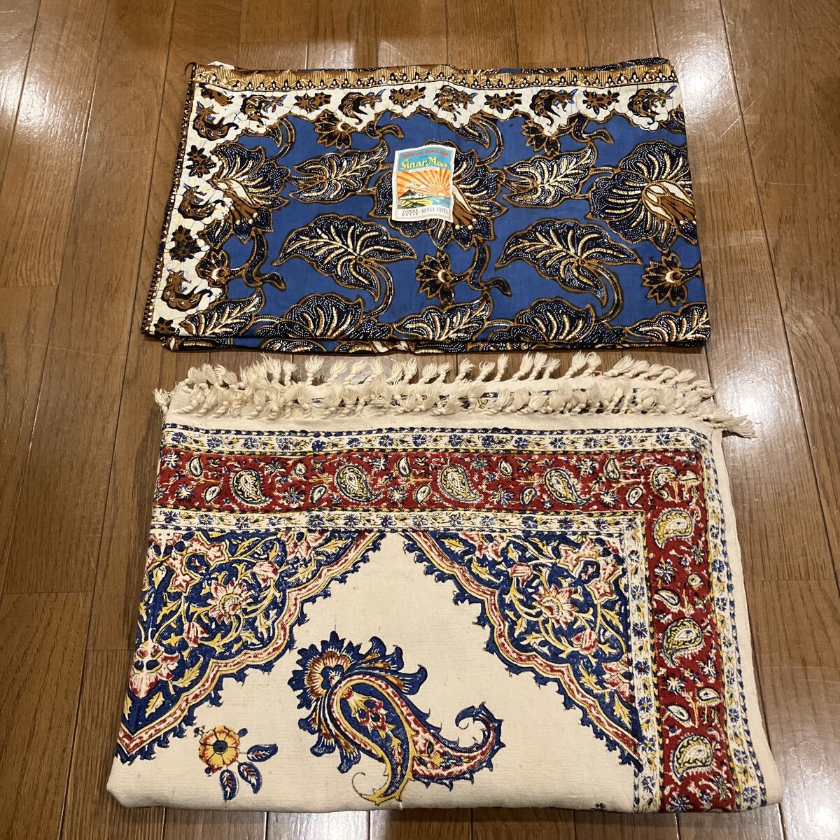 BATIK HALUS インドネシア バティック ジャワ更紗 検) イラン ペルシャ更紗 手染め布 ガラムカール アンバー系 ペイズリー柄 クロス 拍卖