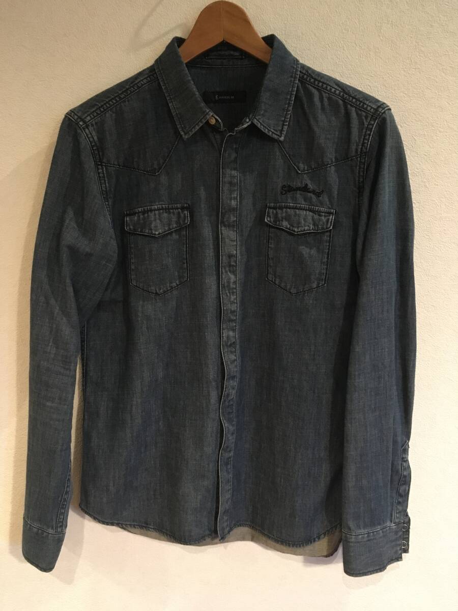 【即決】RAGEBLUE インディゴ ウェスタンシャツ Size M USED美品拍卖