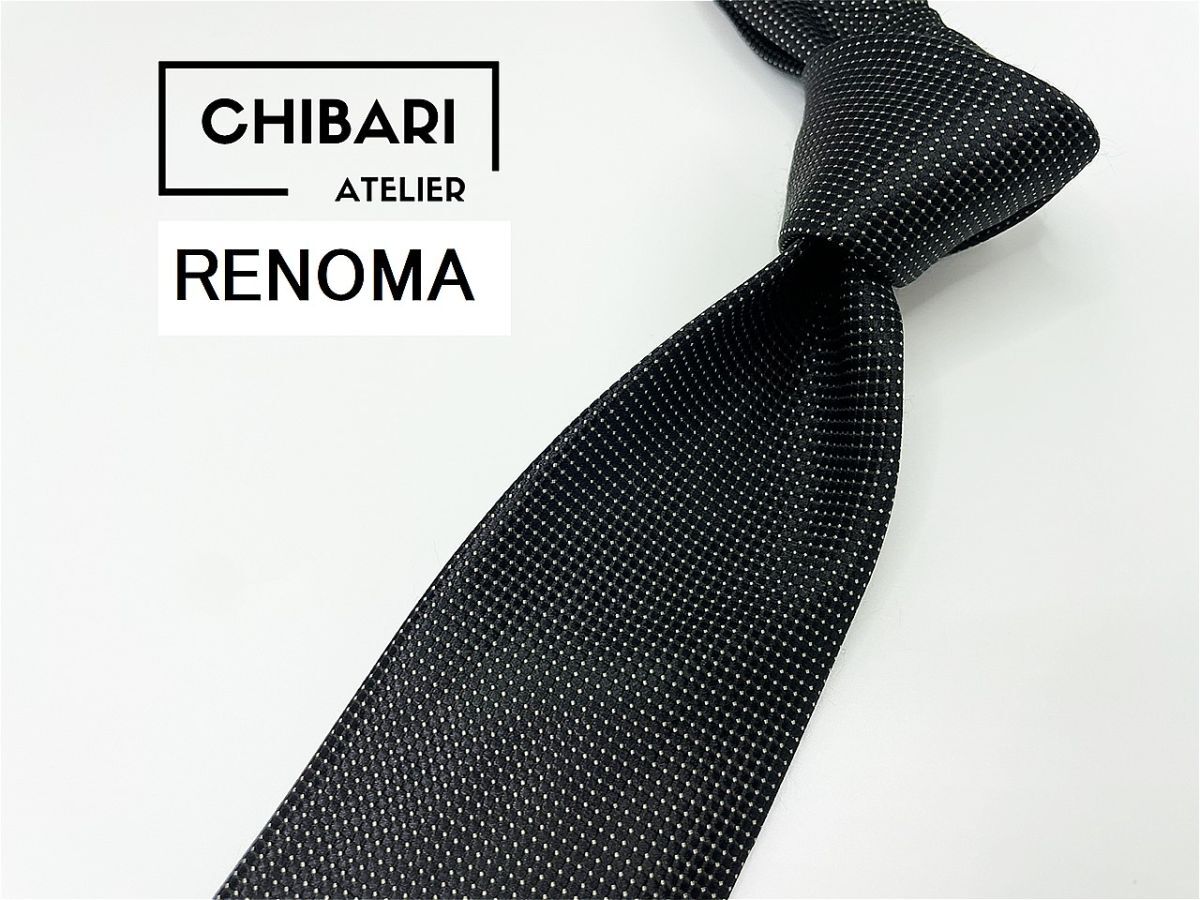 【超美品】RENOMA レノマ ドット柄 ネクタイ 3本以上 送料無料 メンズ ブラック 0901267拍卖