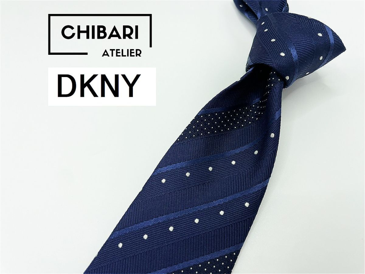 【超美品】DKNY ダナキャラン レジメンタル柄 ネクタイ 3本以上 送料無料 メンズ ネイビー 1002220拍卖