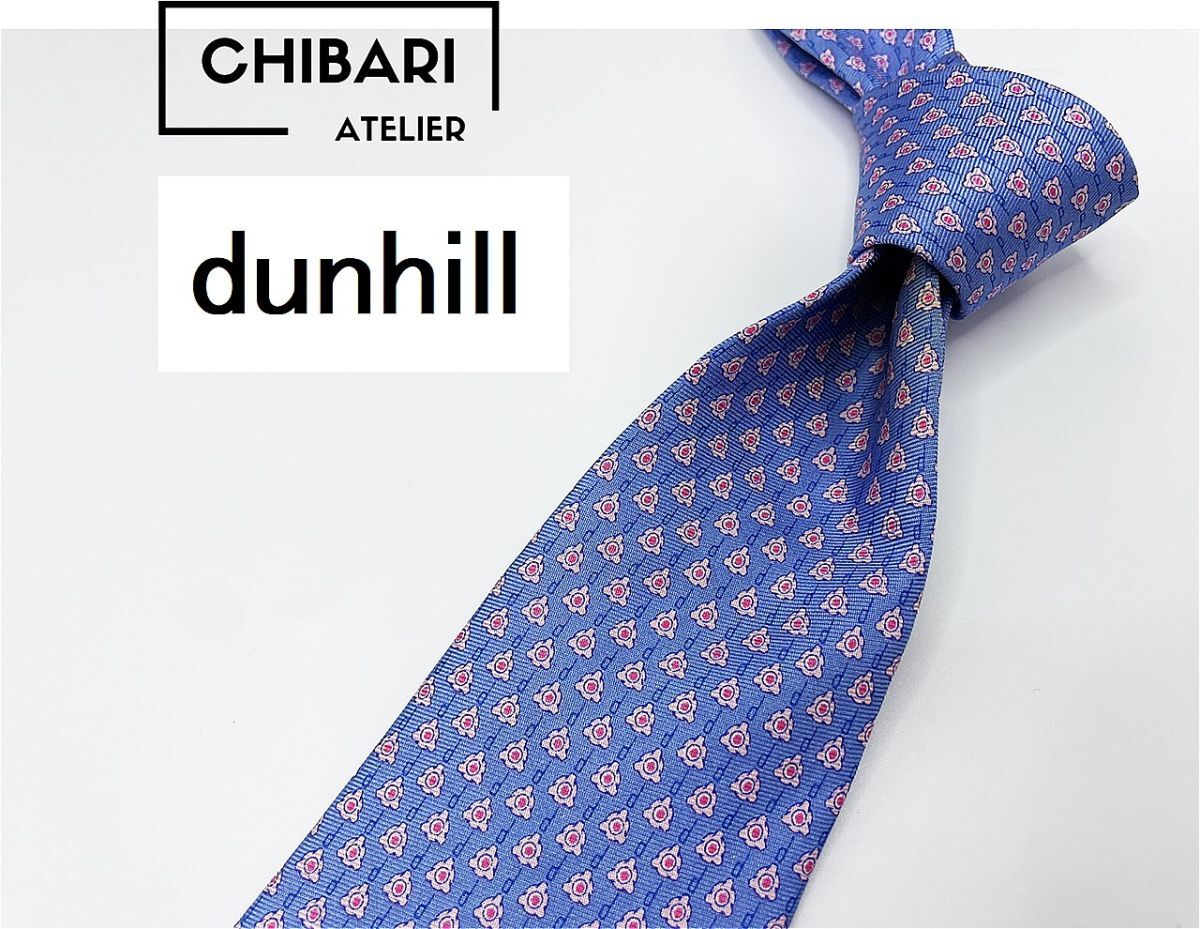 dunhill ダンヒル ドット柄 ネクタイ 3本以上 送料無料 メンズ ブルー 1001146拍卖