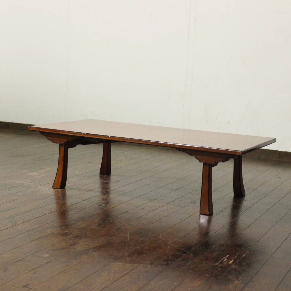 新入荷!アンティーク!昭和レトロ!古い欅材の角ちゃぶ台 折りたたみテーブル 座卓 机 古民家 山形県庄内地方長方形型総欅卓袱台和モダン拍卖