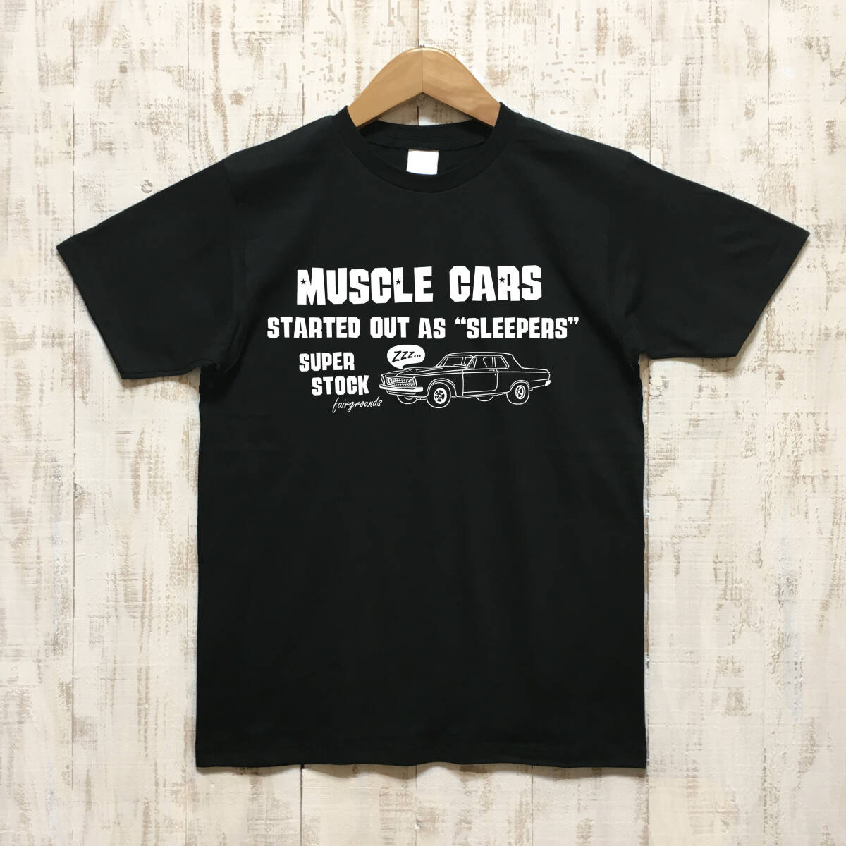 ■ SLEEPERS Tシャツ■Lサイズ(ブラックxホワイト) アメリカ アメ車 モパ- MOPAR PLYMOUTH SAVOY MAX WEDGE SUPER STOCK拍卖