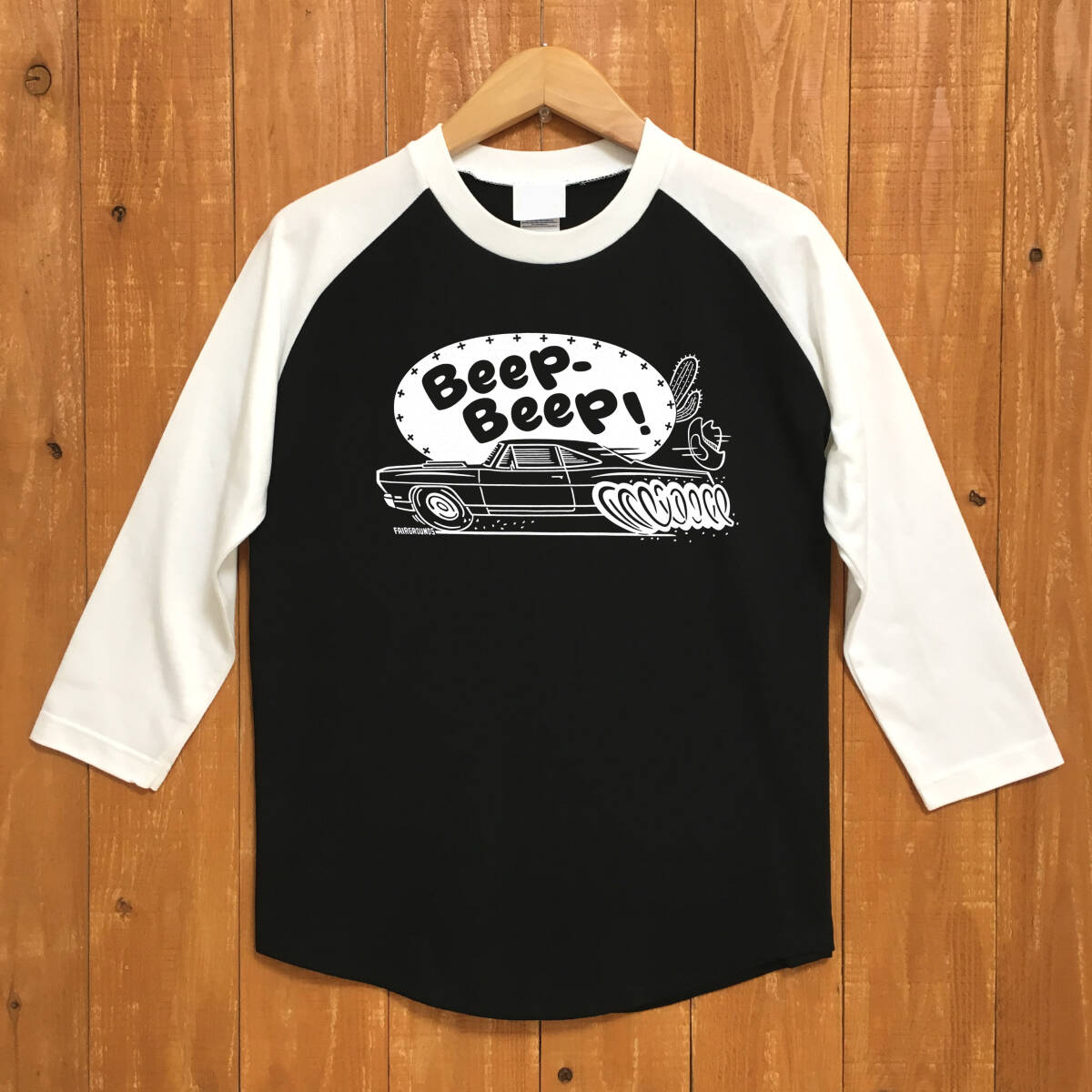 ■DESERT RUNNER ベースボ-ルTシャツ■Sサイズ(ブラックxホワイト)アメ車 モパ- MOPAR PLYMOUTH ROADRUNNER拍卖