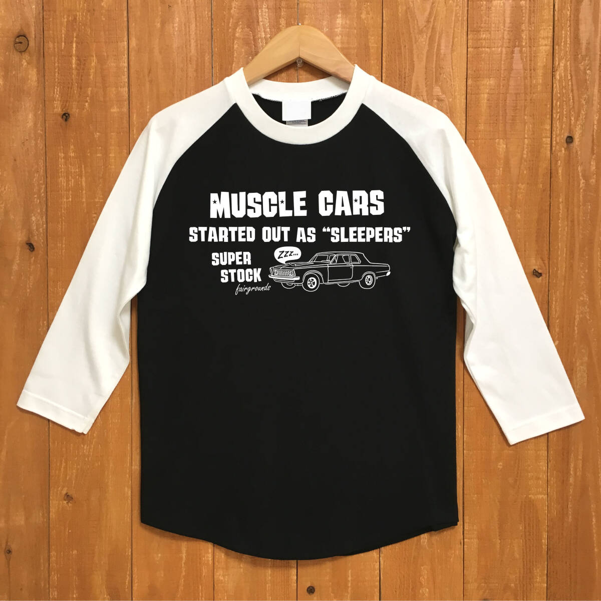 ■SLEEPERS ベースボ-ルTシャツ■Lサイズ(ブラックxホワイト)アメ車 モパ- MOPAR PLYMOUTH SAVOY MAX WEDGE SUPER STOCK拍卖