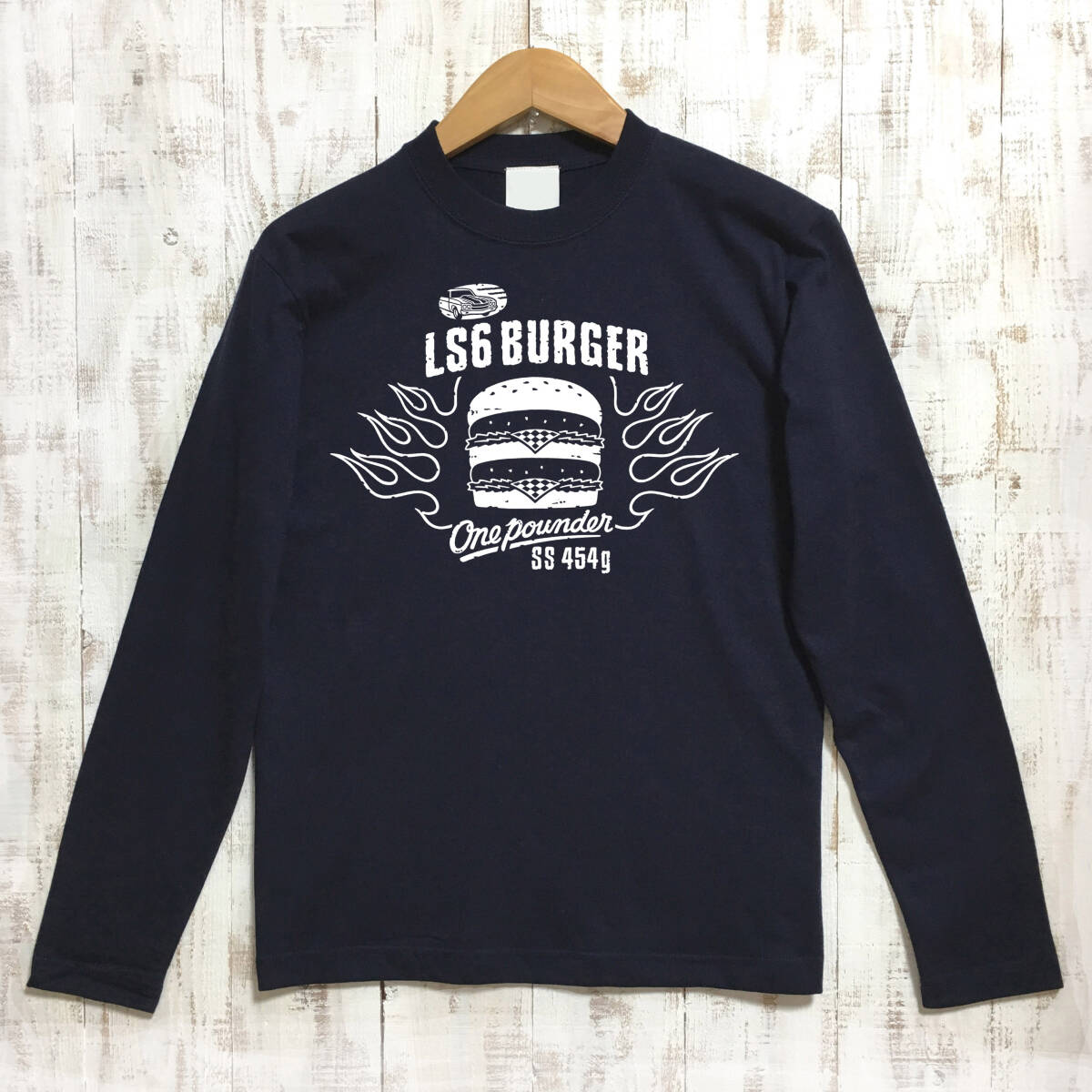 ■LS6 BURGER ロンT■XLサイズ(ネイビーxホワイト)アメリカ アメ車 シボレー シェベル CHEVROLET CHEVY CHEVELLE拍卖