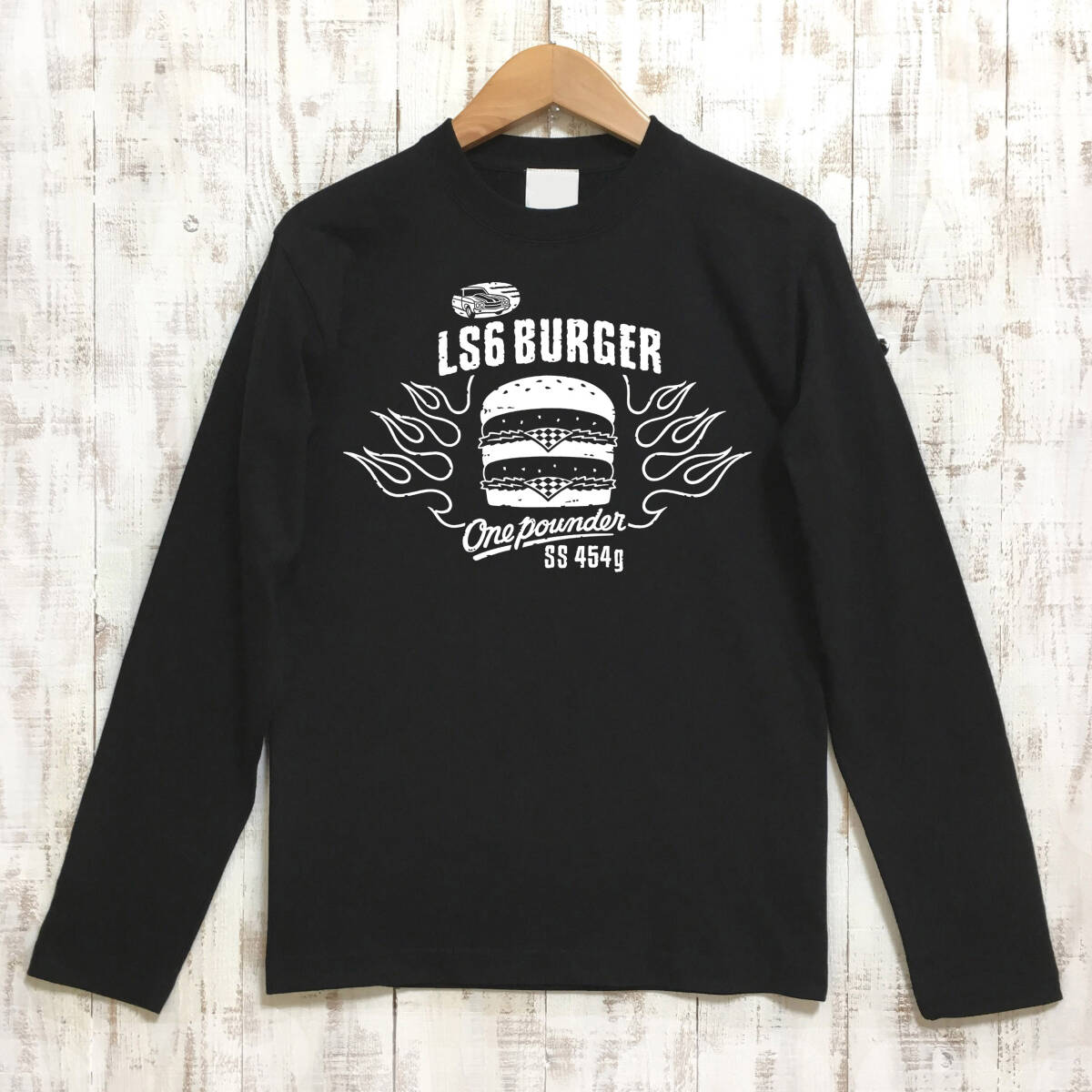 ■LS6 BURGER ロンT■Sサイズ(ブラックxホワイト)アメリカ アメ車 シボレー シェベル CHEVROLET CHEVY CHEVELLE拍卖