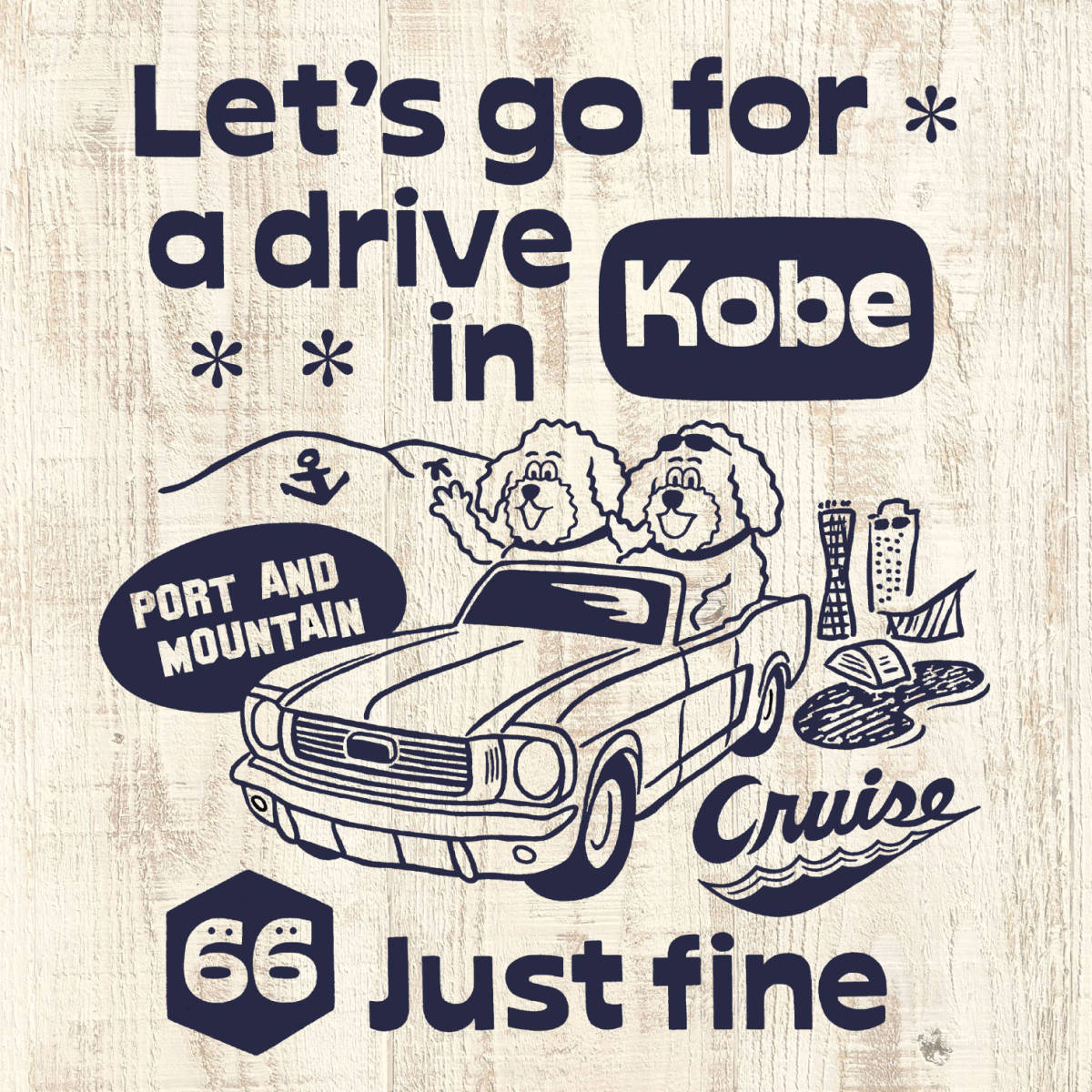 ■DRIVE IN KOBE Tシャツ■Sサイズ(ホワイトxネイビ-)拍卖