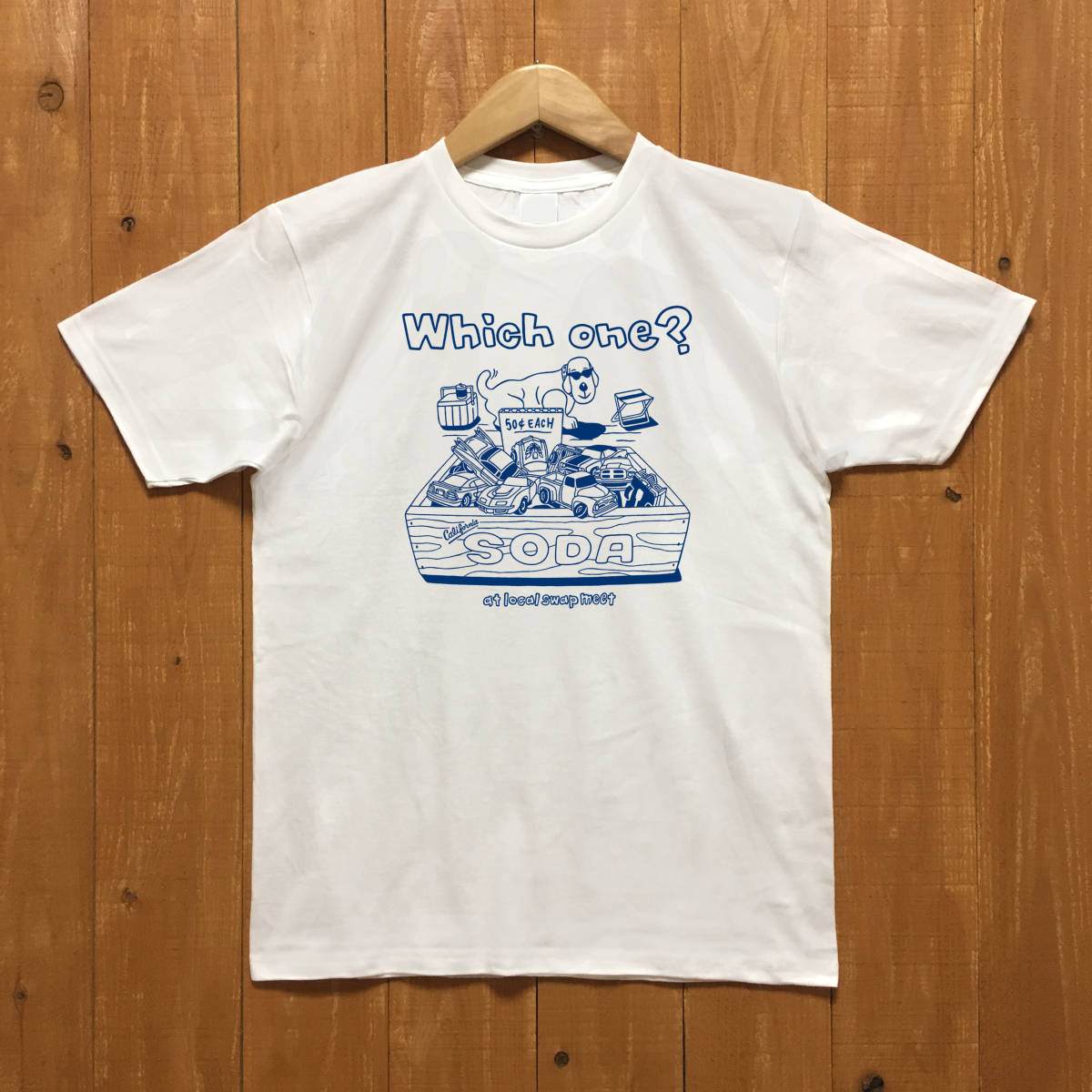 ■WHICH ONE Tシャツ■Lサイズ(ホワイトxブルー) CHEVROLET FORD MOPAR拍卖