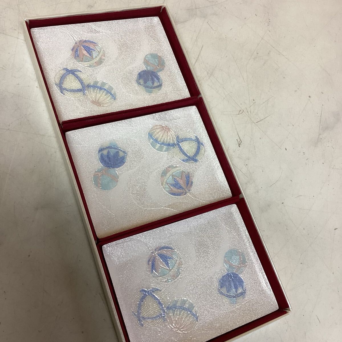 伝統工芸 七宝 角皿 鞠模様 3枚セット 上品 可愛い 涼しげ (ほ-8Y)拍卖