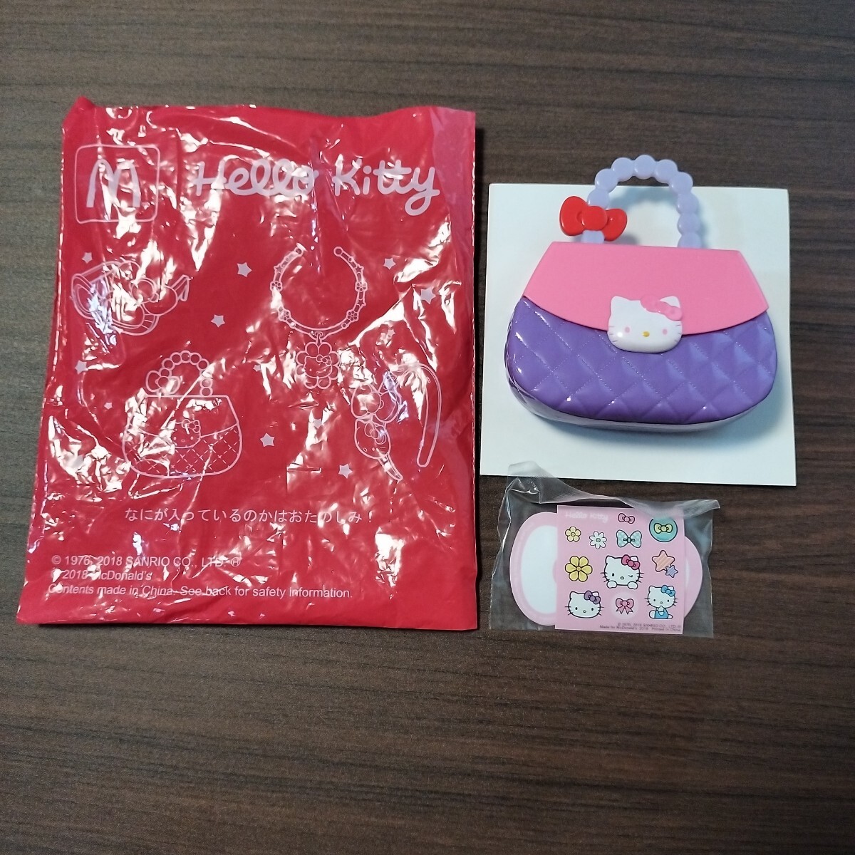 レア!新品!ハローキティ リボンメモ&シールつきハンドバッグ サンリ マクドナルド ハッピーセット キティ Kitty拍卖