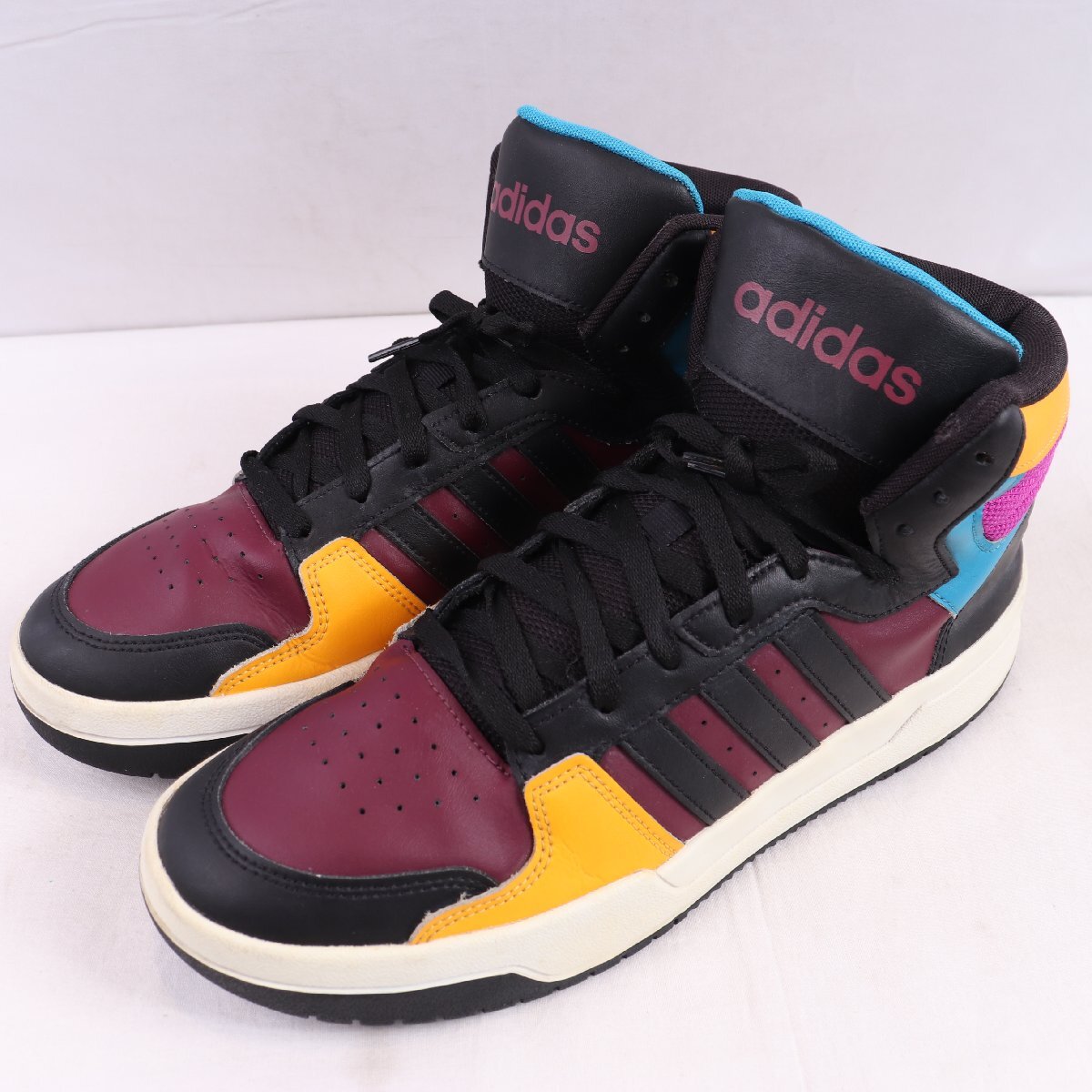 NEO ENTRAP MID 28.5cm/adidas ネオエントラップ ミッド アディダス スニーカー ワイン 黒 イエロー 水色 ピンク 中古 古着 メンズ ad6763拍卖