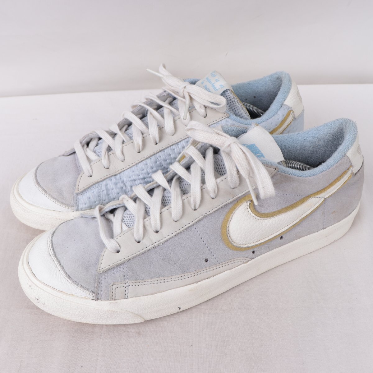 BLAZER LOW 77 VNTG 30.0cm/NIKE ブレーザー LOW '77 ヴィンテージ ナイキ 古着 中古 ライトグレー 水色 白 メンズ スニーカー xx9387拍卖