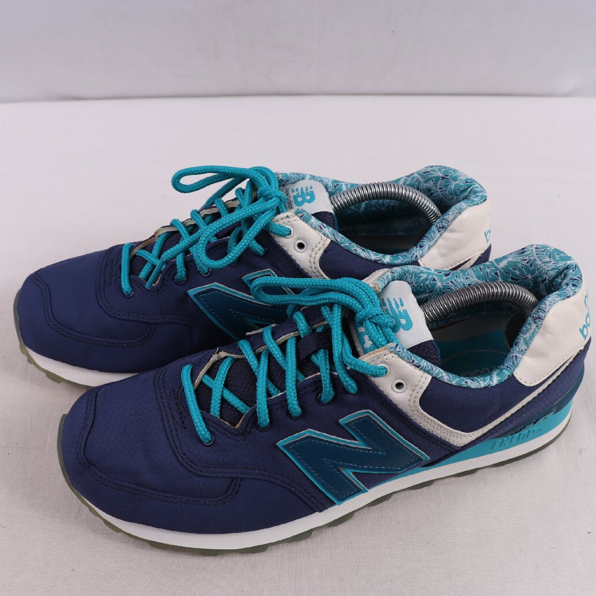 574 ニューバランス 27.0cm/new balance 青 ブルー 白 ホワイト 水色 中古 古着 メンズ スニーカー yy7011拍卖