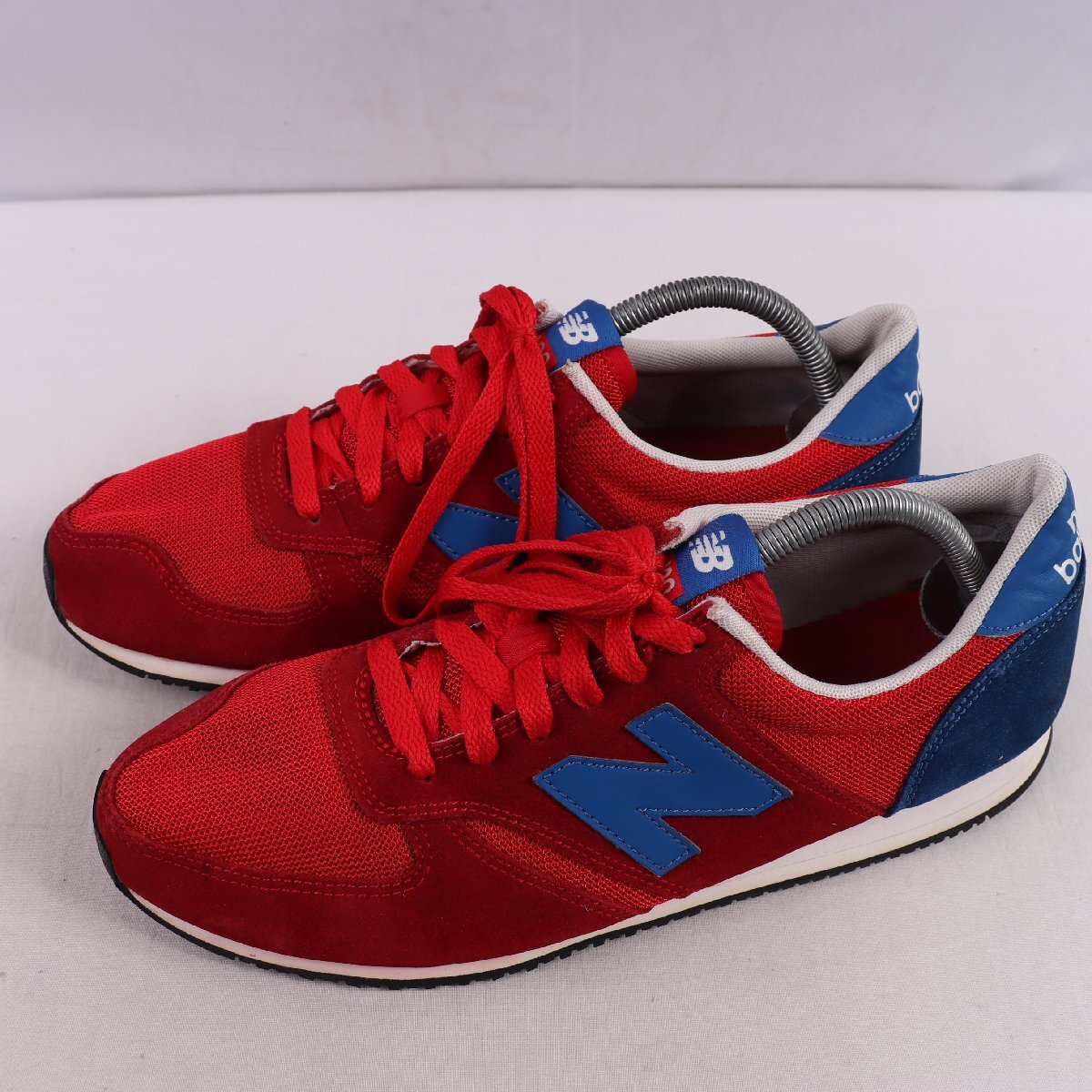 420 ニューバランス 27.5cm/new balance 赤 レッド 青 ブルー 中古 古着 メンズ スニーカー yy7021拍卖