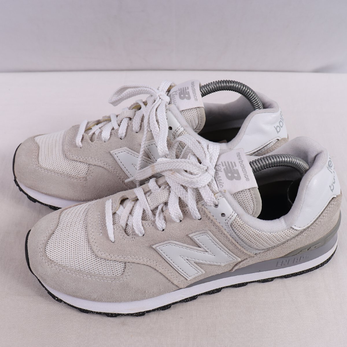 574 ニューバランス 26.5cm/new balance ライトグレー オフホワイト 中古 古着 メンズ スニーカー yy7030拍卖