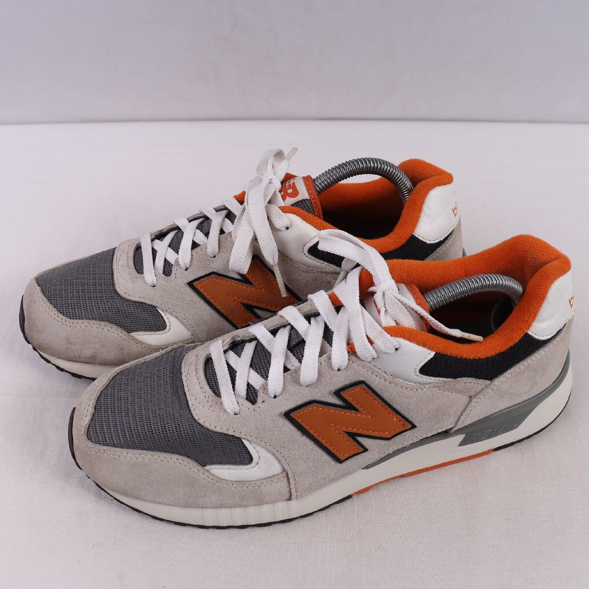 570 ニューバランス 27.0cm/new balance 灰 グレー オレンジ 白 ホワイト 黒 ブラック 中古 古着 メンズ スニーカー yy7044拍卖