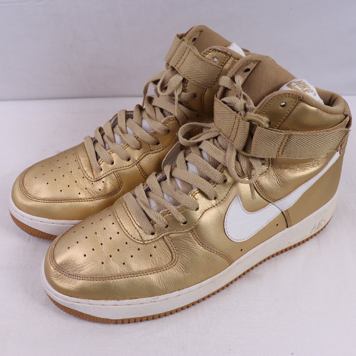 AIR FORCE 1 HIGH 29.0cm /NIKE エアフォース1 ハイ ナイキ 古着 中古 金 メタリックゴールド 白 メンズ スニーカー xx9395拍卖