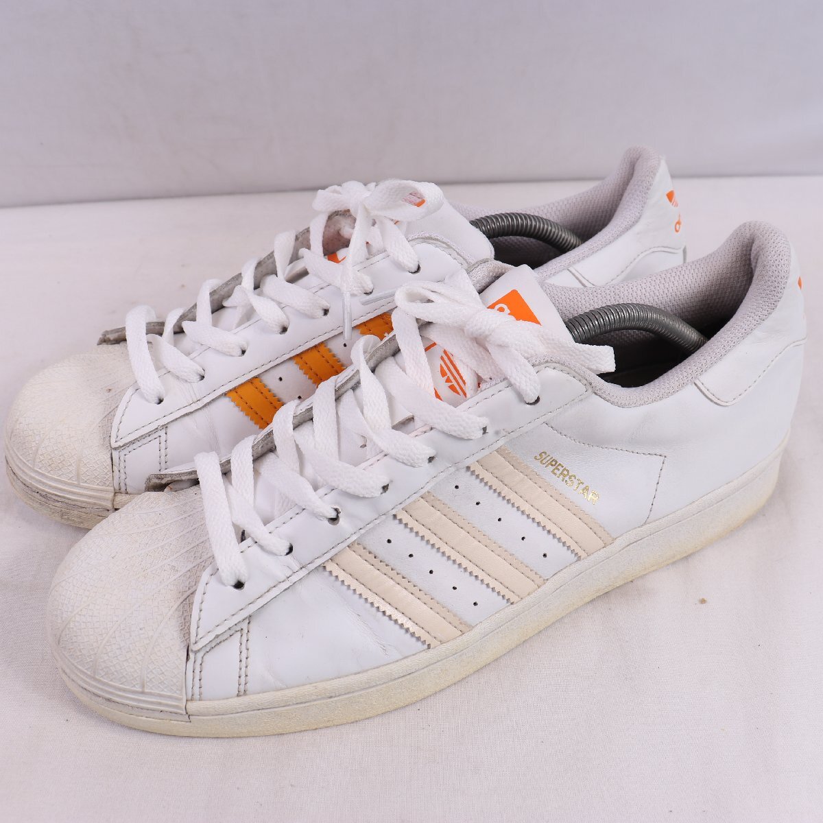 SUPERSTAR 28.5cm/adidas スーパースター アディダス スニーカー 白 ホワイト アイボリー オレンジ 中古 古着 メンズ ad6797拍卖