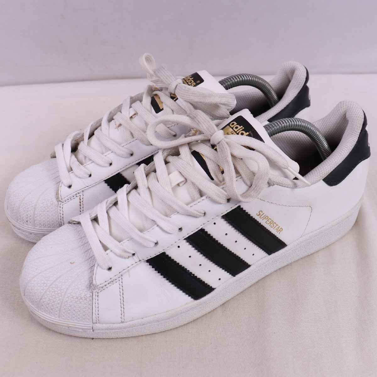 SUPERSTAR 27.0cm/adidas スーパースター アディダス スニーカー 白 ホワイト 黒 金ベロ 中古 古着 メンズ ad6813拍卖