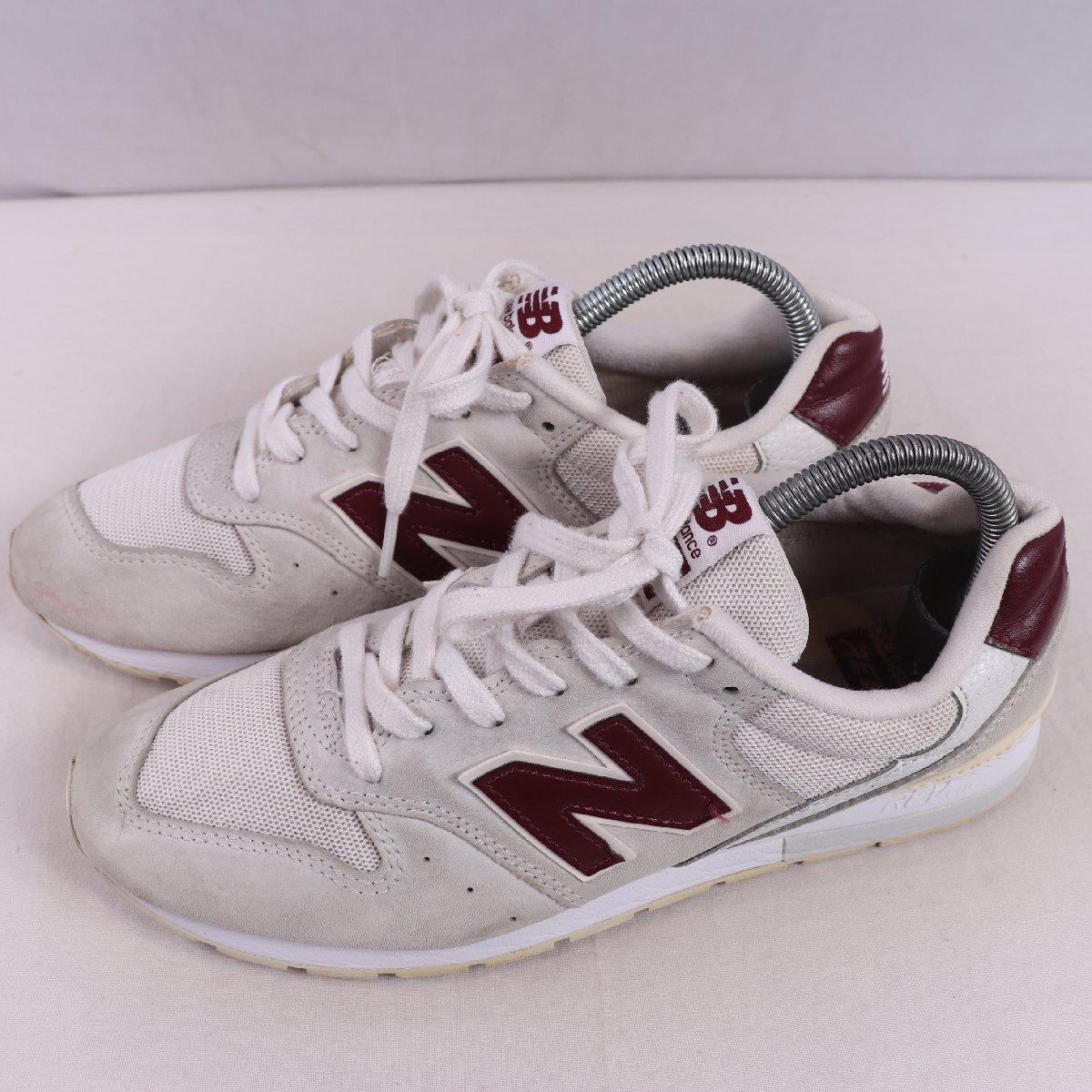 996 ニューバランス 25.0cm/new balance 灰 グレー エンジ クリーム 中古 古着 メンズ スニーカー yy7152拍卖