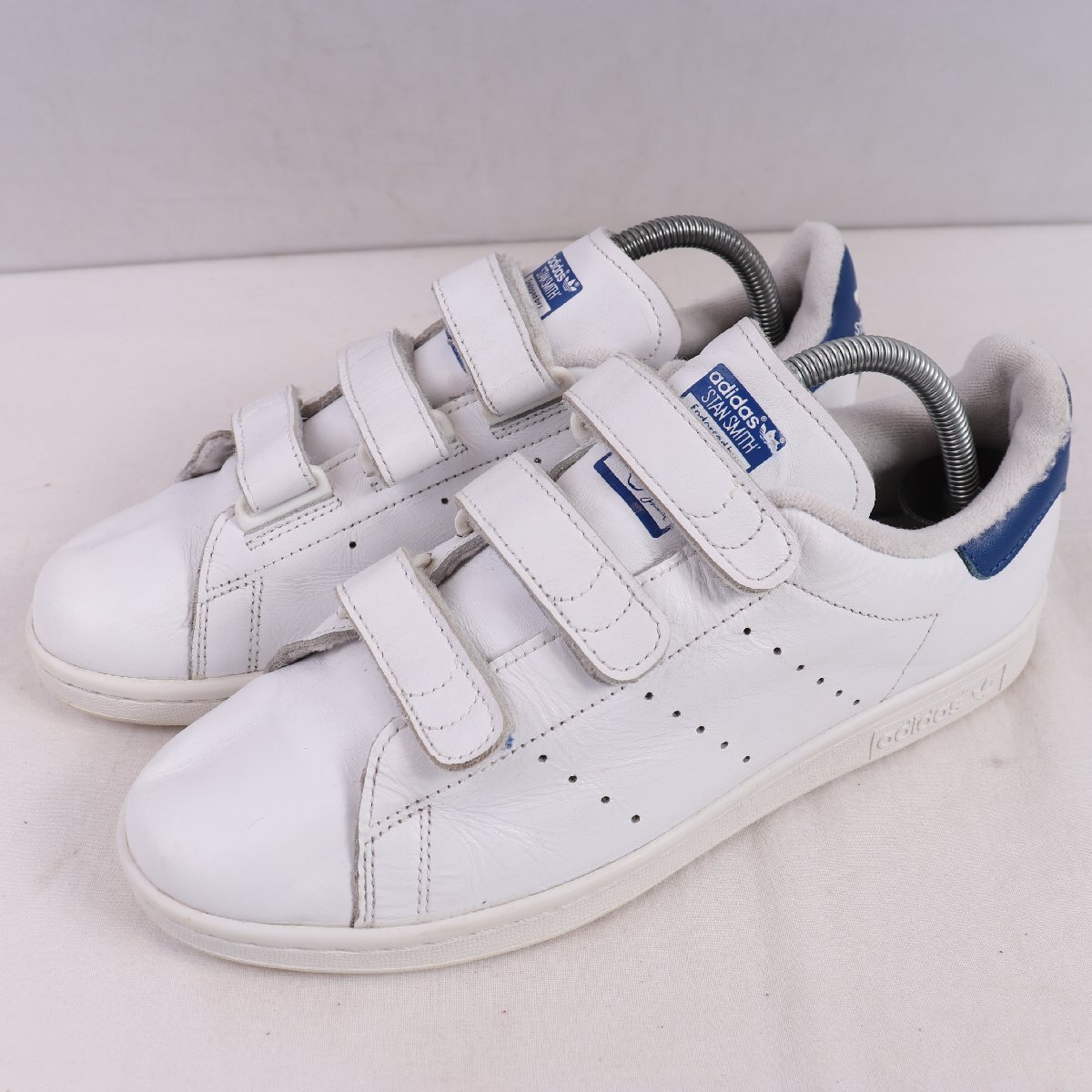 STAN SMITH CF 25.0cm/adidas スタンスミス アディダス スニーカー ベルクロ 白 ホワイト 青 中古 古着 メンズ ad6838拍卖