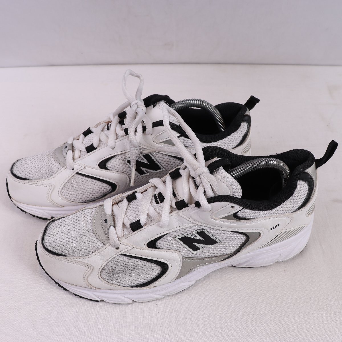 408 ニューバランス 26.5cm/new balance 白 ホワイト 黒 ブラック 銀 シルバー 中古 古着 メンズ スニーカー yy7164拍卖