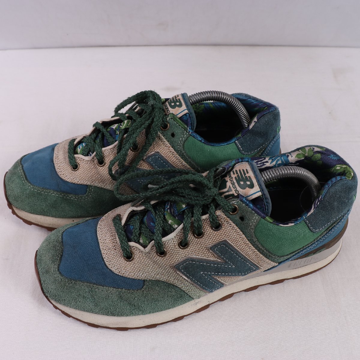 574 ニューバランス 27.0cm/new balance 緑 グリーン 青 ブルー キナリ 中古 古着 メンズ スニーカー yy7169拍卖