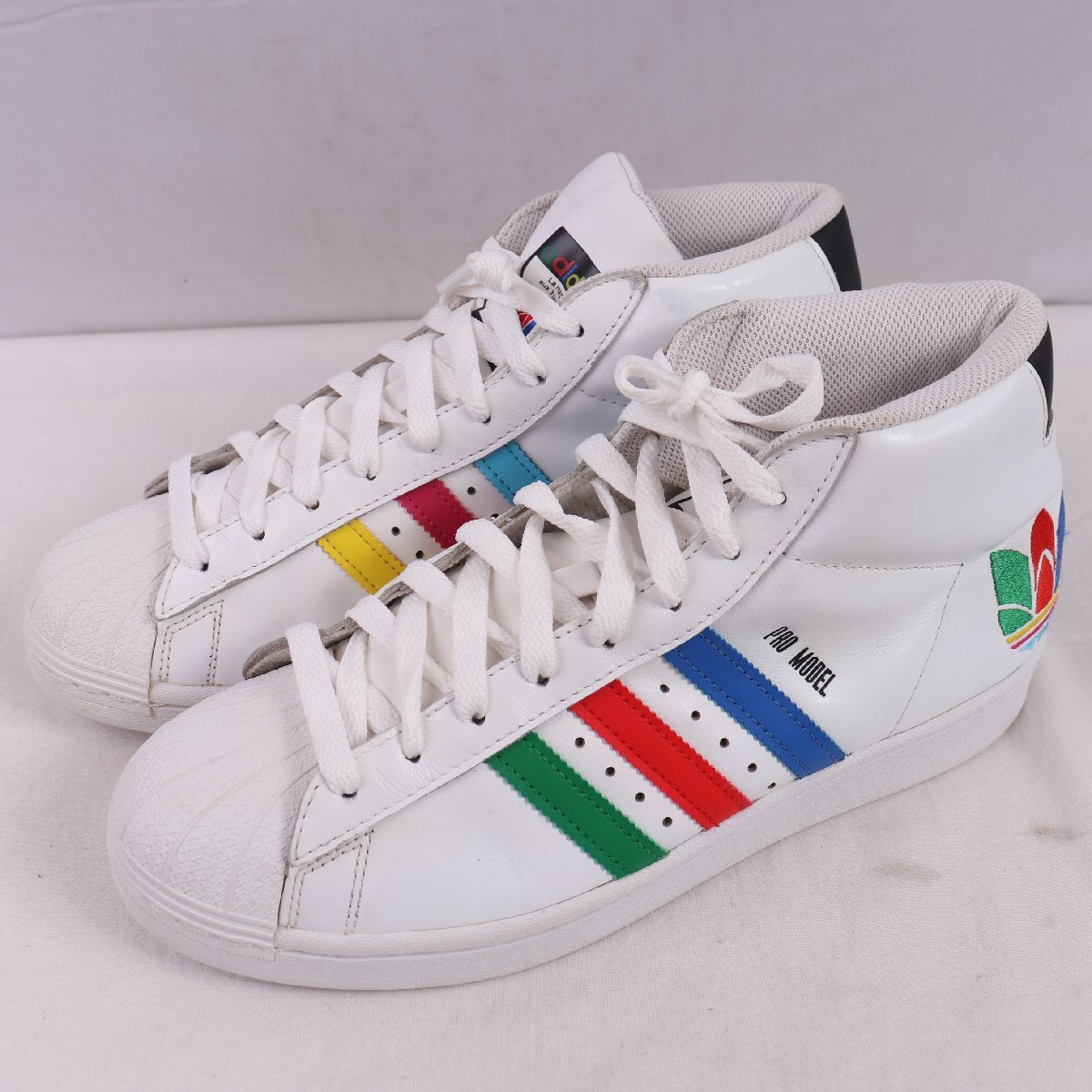 PRO MODEL 26.0cm/adidas プロモデル アディダス スニーカー 白 ホワイト マルチカラー 中古 古着 メンズ ad6849拍卖