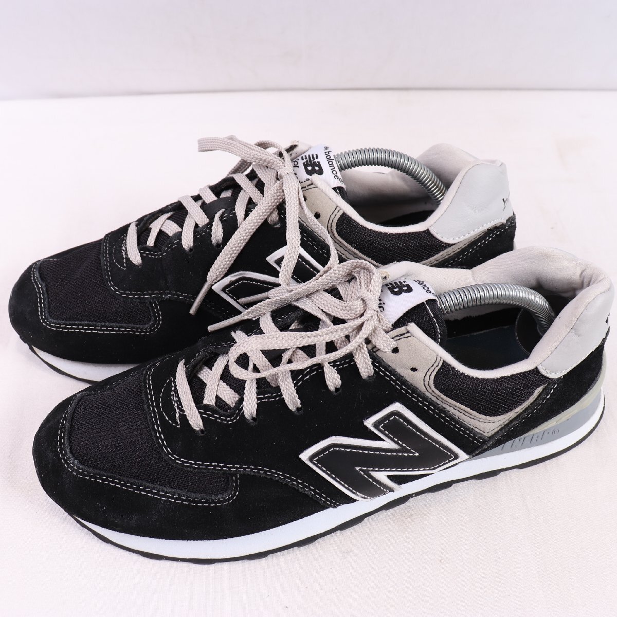 574 ニューバランス 27.5cm/new balance 黒 ブラック 灰 グレー 中古 古着 メンズ スニーカー yy7188拍卖