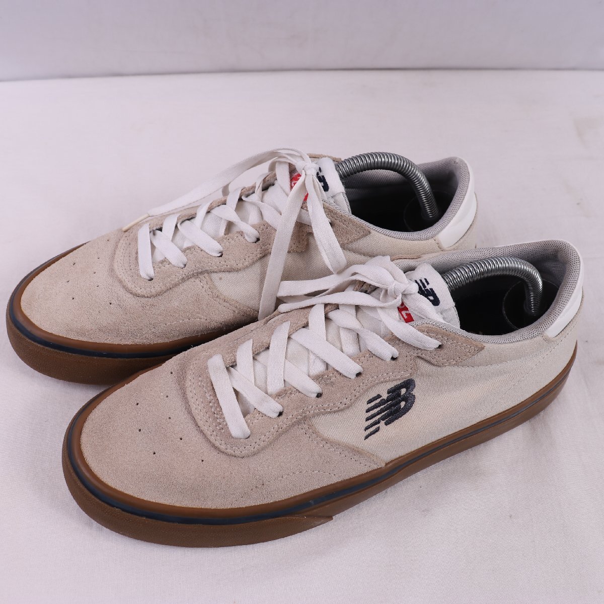 232 ニューバランス 27.5cm/new balance ライトグレー 茶 ブラウン 紺 ネイビー 中古 古着 メンズ スニーカー yy7214拍卖