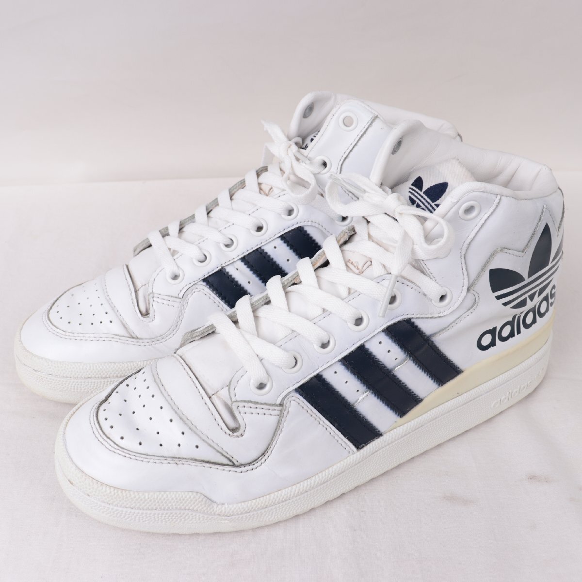 FORUM MID RS XL 27.5cm/adidas フォーラムミッド アディダス スニーカー 白 ホワイト 紺 中古 古着 メンズ ad6859拍卖